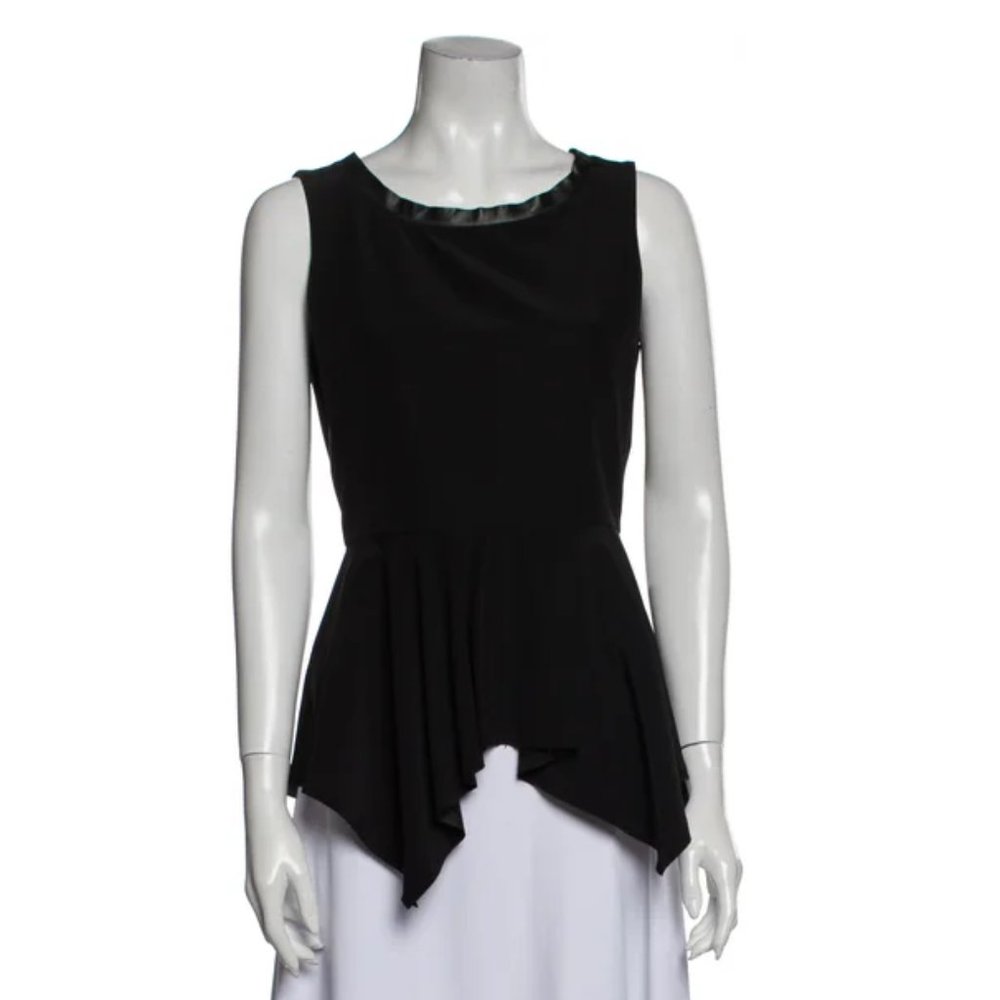 Black Ruffle Sleeveless Sportmax Top - Picture 1 of 6